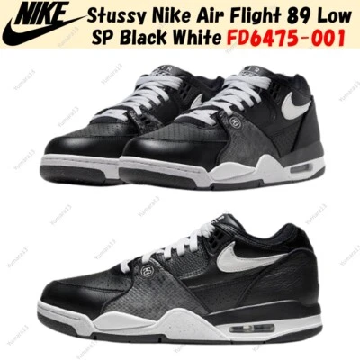 Stussy Nike Air Flight 89 Low SP Black White FD6475-001 Men's Size - Image 1 of 4