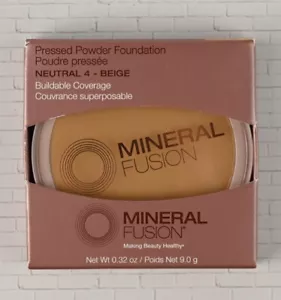 Mineral Fusion Pressed Powder Foundation-NEUTRAL 4-BEIGE-0.32 oz-Buildable-New - Picture 1 of 6