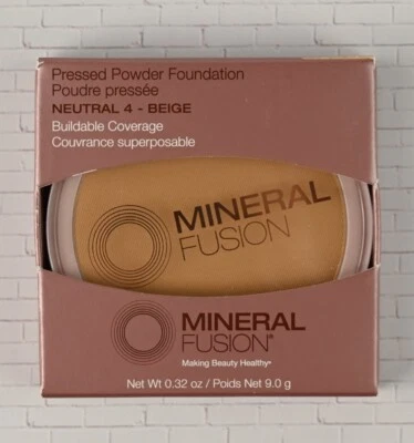 Mineral Fusion Pressed Powder Foundation-NEUTRAL 4-BEIGE-0.32 oz-Buildable-New - Image 1 of 4