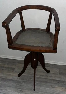 antiker Friseurstuhl Kinder Holz höhenverstellbar antik - Bild 1 von 10