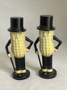 Vintage Planters Mr. Peanut Salt & Pepper Shakers Pyro Plastic 1940s-1950 B5 - Picture 1 of 9
