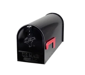 Gibraltar Mailboxes Elite Galvanized Steel Post Mounted Black Mailbox 10-1/2 in. - Picture 1 of 2