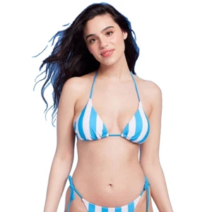 Damen Neckholder Triangel Bikini Oberteil Shade & Shore blau gestreift Größe S - Bild 1 von 1