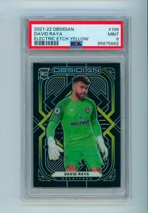 2021-22 David Raya Panini Obsidian Electric Etch Yellow Rookie Card 1/10 PSA 9 - Picture 1 of 2