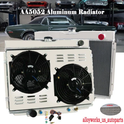 Kits de ventilador de cubierta de radiador de 4 filas para Ford Mustang Cougar XR7 V8 1967-1970 Foto 1 de 4