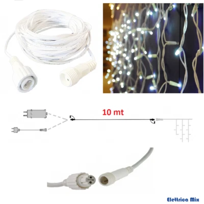 WISDOM prolunga per luci di natale a led da esterno tenda luminosa natalizia bianco m f