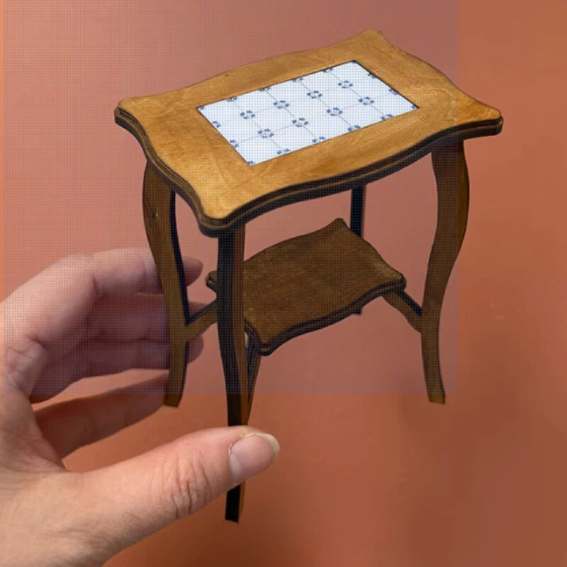 Coffee Side Table 1/6 Scale Dollhouse Miniatures Vintage Unfinished Soldiers - Image 1 of 1