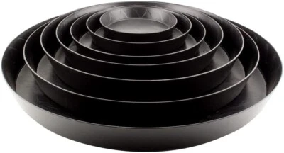 Invigortex Black Plastic Plant Pot Saucers 30cm, 32cm, 35cm, 40cm, 45cm -10 Pack