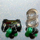 Gamer controller & number balloon display Birthday Party black green 100cm tall
