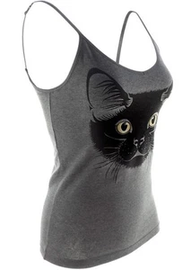Chartreux Cat Shirt Women's Shelf Bra Tank Top, Heather Grey - Picture 1 of 3