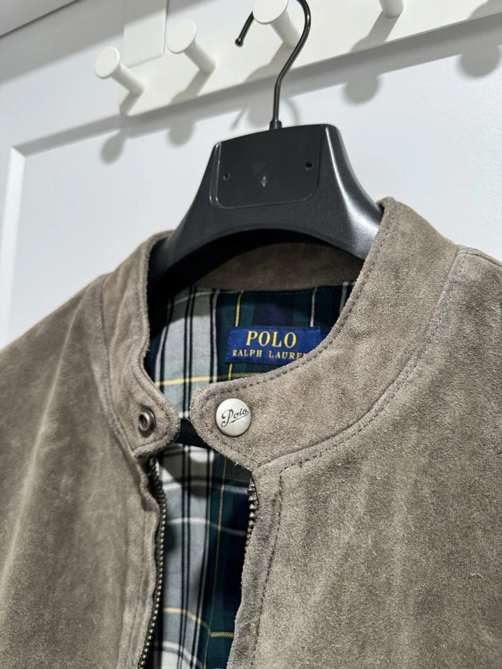 Vintage Men's Suede Cafe Racer Jacket by Ralph Lauren - Grey - Image 1 of 4