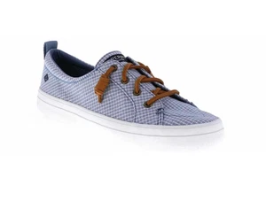 Sperry Top Sider Women's Crest Vibe Blue Plaid Lace Up Sneakers - Size 9.5 - Picture 1 of 6