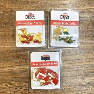 Accent Depot Stocking & Santa Hat Brads 30 Pieces New Sealed Christmas Crafts - Picture 1 of 5