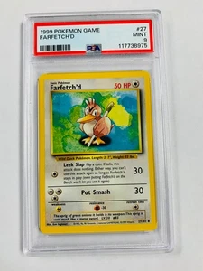 1999 POKEMON GAME FARFETCHD 27/102 PSA 9 MINT GRADED - Picture 1 of 2