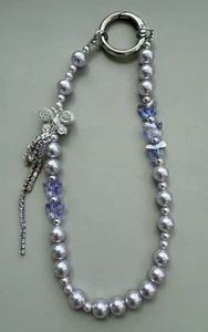 [New! Spring Is Here!] Lavender Pearl & Butterfly Phone Strap,Bag Charm,Keychain - Zdjęcie 1 z 9