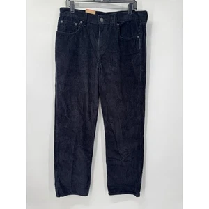 Levi's Low Pro Corduroy Pants Mens 31x30 Black Straight Leg Mid Rise Jeans - Picture 1 of 8
