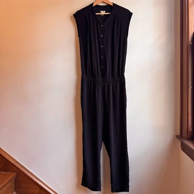 J. Crew Women's Black Button Down Jumpsuit Romper Style Size 2 - Image 1 of 4