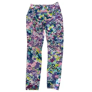 Athletic Works Girls Purple Blue Camo Print Active Athletic Leggings Size S 6/6X - Picture 1 of 5