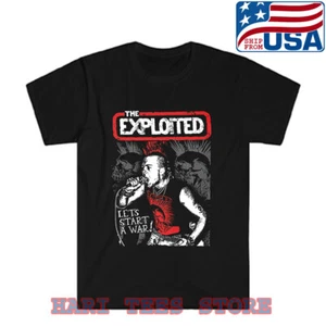 The Exploited Let's Start A War Men's Black T-shirt Size S to 5XL - Picture 1 of 1