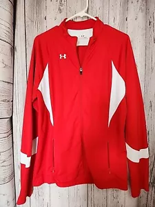 Under Armour All Season Gear Reißverschluss Trainingsjacke rot weiß langarm EUC XL - Bild 1 von 11
