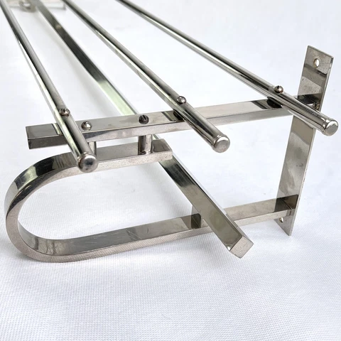 Art Deco Wall Coat Rack 1930er Years Wardrobe Silver Chrome Approx. 43 5/16in Cover