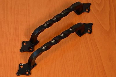 2x Möbelknöpfe Schrankgriff Küchengriffe Griff Knopf Eisen antik Schwarz Vintage - Bild 1 von 4