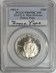 1982 S Washington Half Dollar PCGS PR69DCAM Silver Proof 50C Donna Pope - Picture 1 of 10