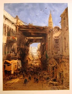 Ed.Hildebrandt "die Reise um die Erde" Bl.Nr.1-"Bedeckte Strasse in Kairo" 1871 - Picture 1 of 2