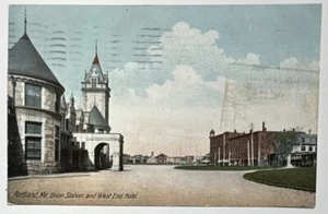 Union Station and West End Hotel Portland ME Maine Posted 1906 Postcard - Picture 1 of 2