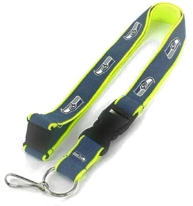 Seattle Seahawks NFL Denim Lanyard Keychain Brand New NFL Licensed - Picture 1 of 1