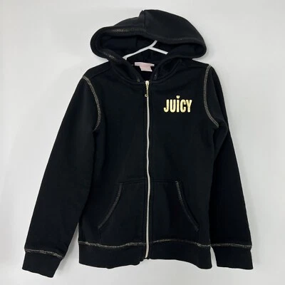 Moletom Juicy Couture infantil com capuz jaqueta juvenil 7 zíper completo manga longa com capuz - Imagem 1 de 4