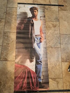 Vintage 1988 george michael poster 21” x 62” door hanger Scroll Winterland - Picture 1 of 3