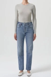 NWT AGOLDE HIGH RISE STOVEPIPE JEANS  SIZE 34 ... WOW!!! - Picture 1 of 5