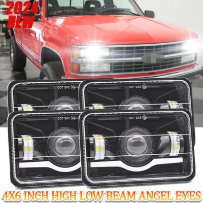 For 1988 1989 Chevy Silverado 4x6" LED Headlight Projector Sealed High Low Beam - Image 1 of 4