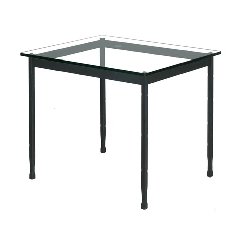 Charleston Forge Modern Glass Top Wrought Iron Accent Table, North Carolina Cover