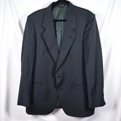 VTG Pierre Cardin Men's 42R Double Breasted Blazer Gray Blue USA Union Made Wool - Image 1 of 4