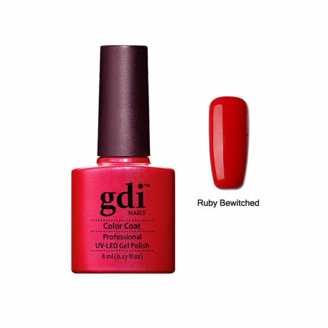 GDi Nails F21 Ruby Bewitched UV Led Soak Off Gel Nail Polish Varnish 8ml - Red with Subtle Shimmer Effect