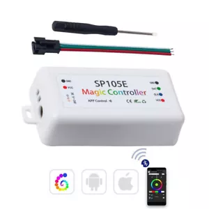 SP105E Controller DC5~24V Bluetooth APP Control WS2811 WS2812B APA102 LED Lights - Picture 1 of 7