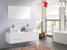 Muebles para baño para cuarto de baño con espejo 150 cm grifos incluido White Ca