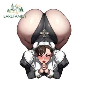 EARLFAMILY 5.1" Chun Li Waifu Maid Nun Car Stickers Fighter Huge Butt Stickers - Picture 1 of 5