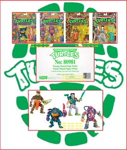 Playmates TMNT Teenage Mutant Ninja Turtles 4pk Mutagen Man Slash Casey Rat King - Picture 1 of 1