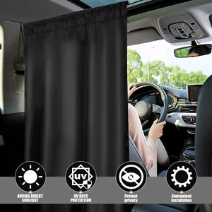3pcs Car Van Motorhome Divider Privacy Partition Detachable Blackout Curtains@ - Picture 1 of 9
