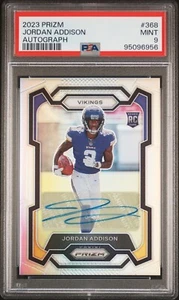 2023 Prizm Jordan Addison #368 Rookie Silver Prizm Auto Vikings RC PSA 9 - Bild 1 von 2