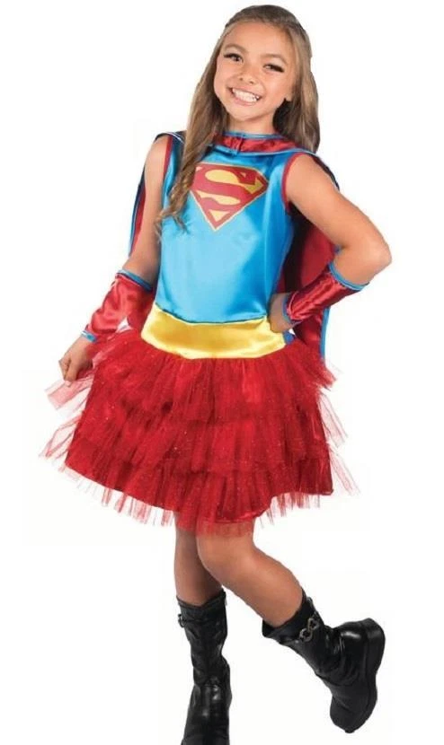 Girls SUPERGIRL Tutu Costume Size Large 10/12 Sleeveless Dress Up Cape NWT - Image 1 of 1