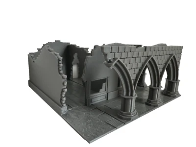 3DPRINTSTUDIO Remelle Archway Ruins Tabletop Terrain Wargaming Destroyed Buildings 28mm