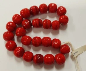 24 DE COLECCIÓN JAPÓN MARCA CEREZA VIDRIO ROJO REMOLINADO 11mm. CUENTAS REDONDAS BARROCAS 4665T - Imagen 1 de 3