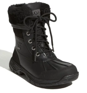 UGG Butte Kids # 5209 K BLK Black Big Kids Vibram Sole Snow Boot - Picture 1 of 4
