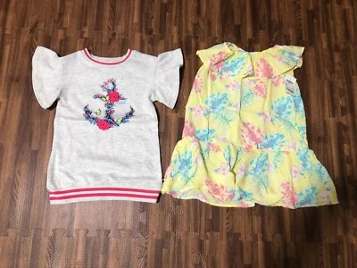 Lote de 2 piezas Niñas Talla 2T: Vestido Amarillo Osh Kosh B’gosh y Camiseta Gris Náutica Foto 1 de 4