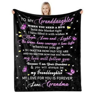 Granddaughter Blanket 50"x60" Birthday Christmas Gift from Grandma - Picture 1 of 7