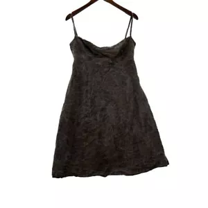 JCrew Womens Dress 14 100% Silk Babydoll Vintage Smoke Wash Lined Strap Empire - Picture 1 of 16